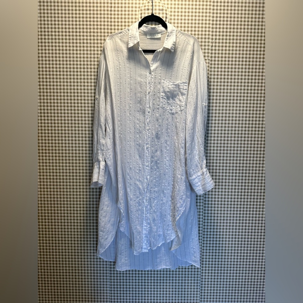 White Button-Up Shirt Dress